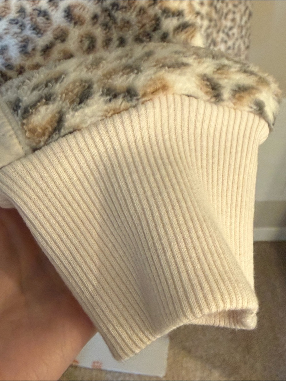 Abercrombie & Fitch XXL Leopard Sherpa Quilted Snap Neck Pullover Fleece Jacket - Picture 3 of 11